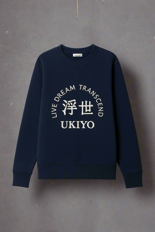 Sudadera bordado Shashiko 20x24 cm "UKIYO" – Vive, Sueña, Trasciende