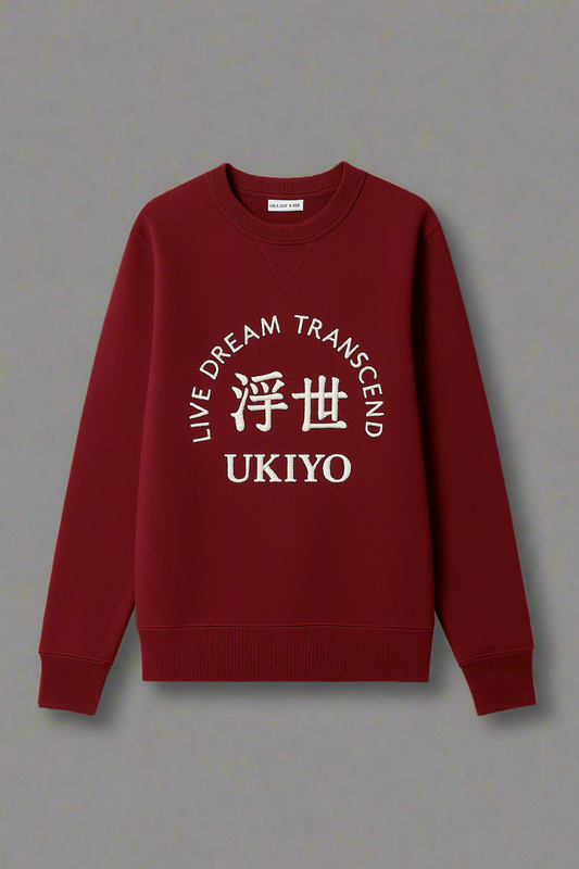 Sudadera bordado Shashiko 20x24 cm "UKIYO" – Vive, Sueña, Trasciende